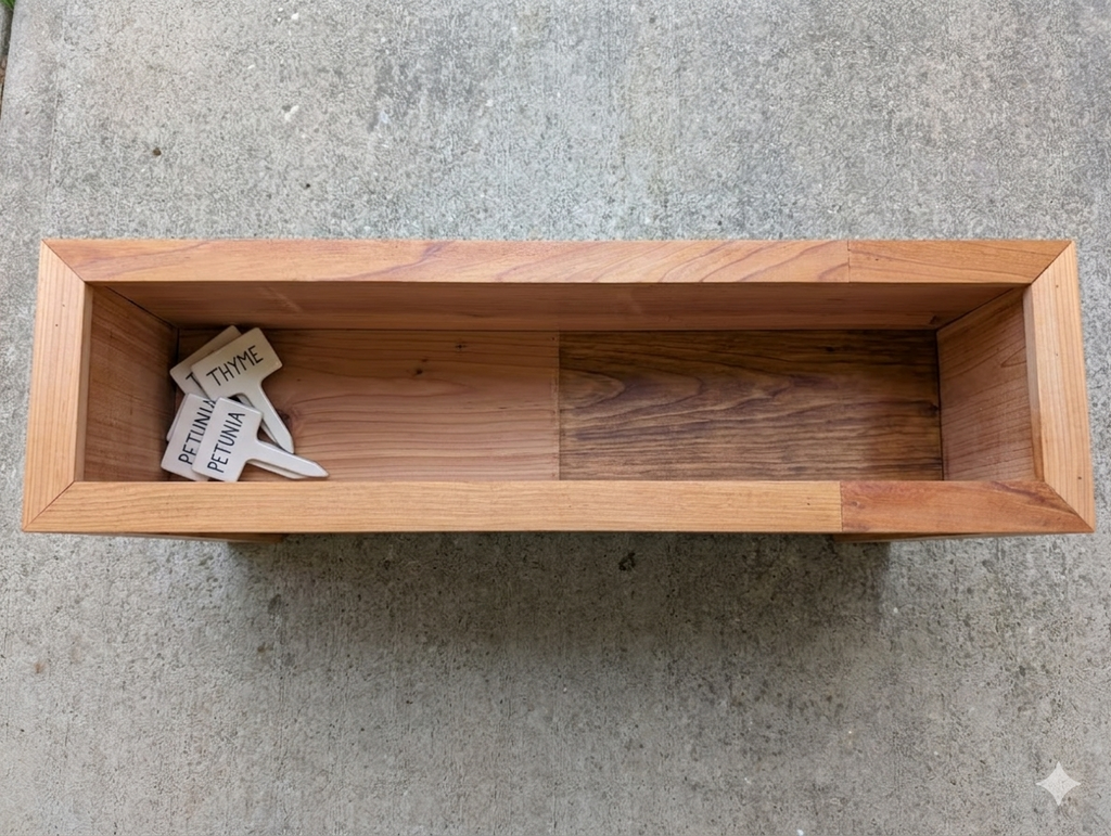 Phokiron Slim Artisan Cedar Planter | Narrow Profile Entryway & Balcony Space-Saver