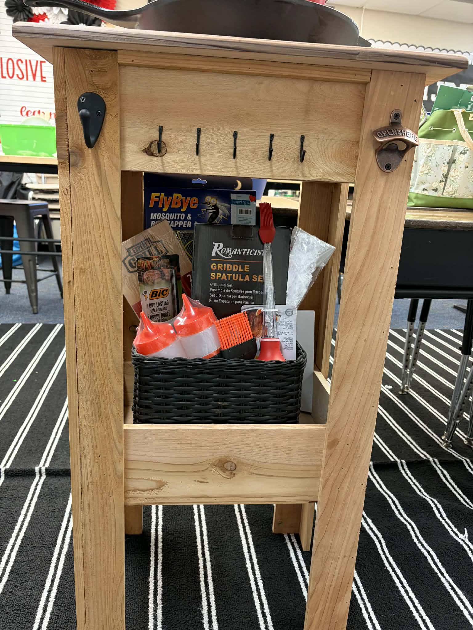 Cedar BBQ Side Table with Omni-Armor Top, Handcrafted Outdoor Kitchen Cart